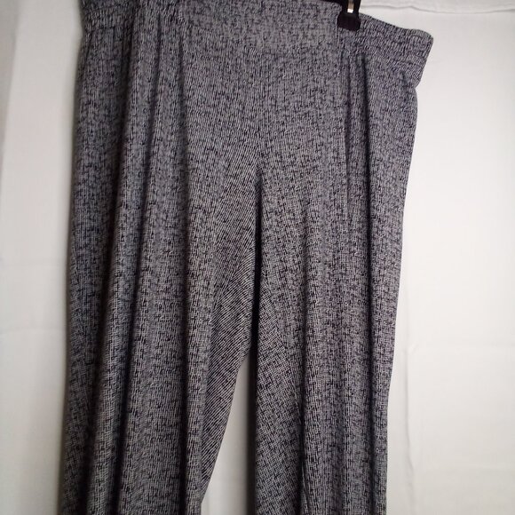 Premise Pants 3X Pull On Elastic Wide Leg Soft Stretch Pattern Black White - Picture 8 of 14